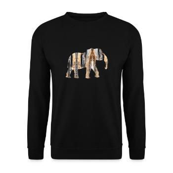 brauner Elefant - Unisex Pullover - Schwarz - Vorne - Alina (178cm) & Michal (187cm)