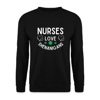 Nurses Love Shenanigans lovers - Unisex Sweatshirt - black - Front - Alina (178cm) & Michal (187cm)
