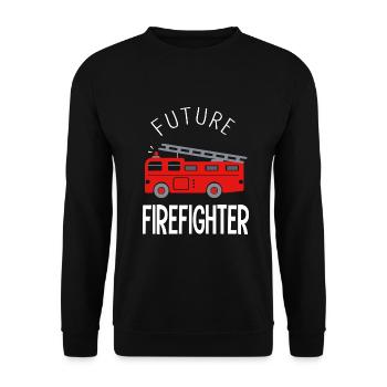 Pompiers futur sapeurs pompiers comme papa pompier - Sweat-shirt Unisexe - noir - Devant - Alina (178cm) & Michal (187cm)