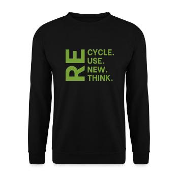 Recycle Reuse Renew Rethink For Earth Day 2023 - Sweat-shirt Unisexe - noir - Devant - Alina (178cm) & Michal (187cm)