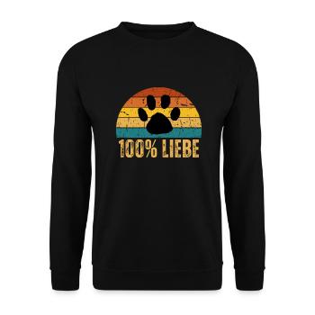 Hundeliebe - Unisex Pullover - Schwarz - Vorne - Alina (178cm) & Michal (187cm)