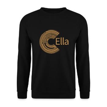 Für Ella - Unisex Pullover - Schwarz - Vorne - Alina (178cm) & Michal (187cm)