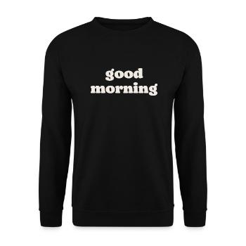 Guten Morgen - Unisex Pullover - Schwarz - Vorne - Alina (178cm) & Michal (187cm)