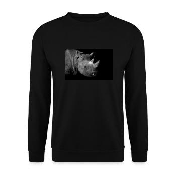 Rhinocéros noir et blanc - Photographie animalière - Sweat-shirt Unisexe - noir - Devant - Alina (178cm) & Michal (187cm)