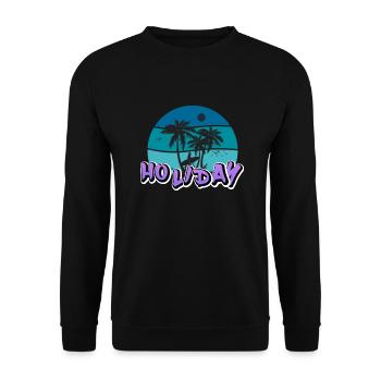 Chemise motif « HOLIDAY » #4 - Sweat-shirt Unisexe - noir - Devant - Alina (178cm) & Michal (187cm)