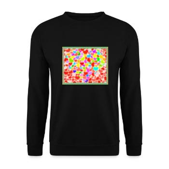 Bunte Herzen - Unisex Pullover - Schwarz - Vorne - Alina (178cm) & Michal (187cm)