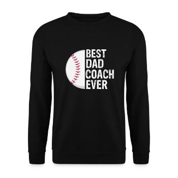 Bester Papa-Trainer aller Zeiten Lustige Baseball-Sportliebhaber - Unisex Pullover - Schwarz - Vorne - Alina (178cm) & Michal (187cm)
