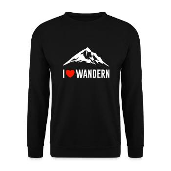 Wandern Wanderer Berg Humor Natur - Unisex Pullover - Schwarz - Vorne - Alina (178cm) & Michal (187cm)