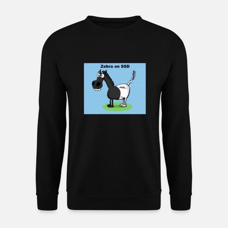 Zebra on SSD - Unisex Pullover - Schwarz