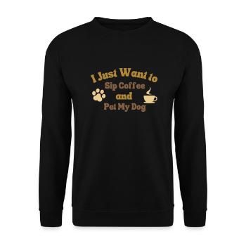 AllI need is coffee and my dog - Unisex Pullover - Schwarz - Vorne - Alina (178cm) & Michal (187cm)