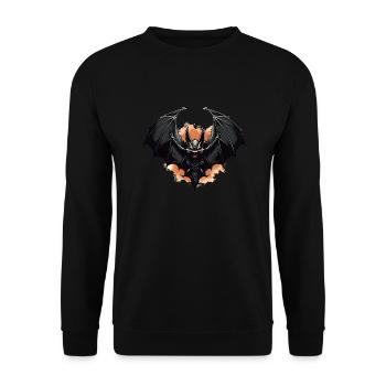Fledermaus - Unisex Pullover - Schwarz - Vorne - Alina (178cm) & Michal (187cm)