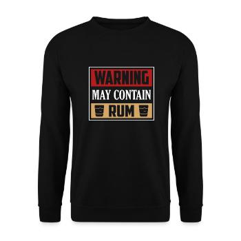 Warning May Contain Rum Alcohol Drinking - Unisex Pullover - Schwarz - Vorne - Alina (178cm) & Michal (187cm)