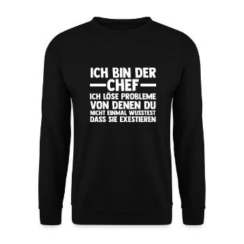 Arbeit Kollegen Büro Teamleiter Führungskraft Chef - Unisex Pullover - Schwarz - Vorne - Alina (178cm) & Michal (187cm)