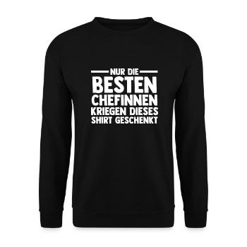 Arbeit Kollegen Büro Teamleiter Führungskraft Chef - Unisex Pullover - Schwarz - Vorne - Alina (178cm) & Michal (187cm)