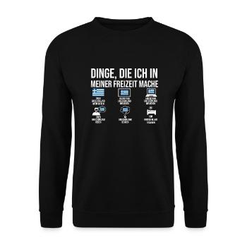 Griechen Grieche Griechenland - Unisex Pullover - Schwarz - Vorne - Alina (178cm) & Michal (187cm)