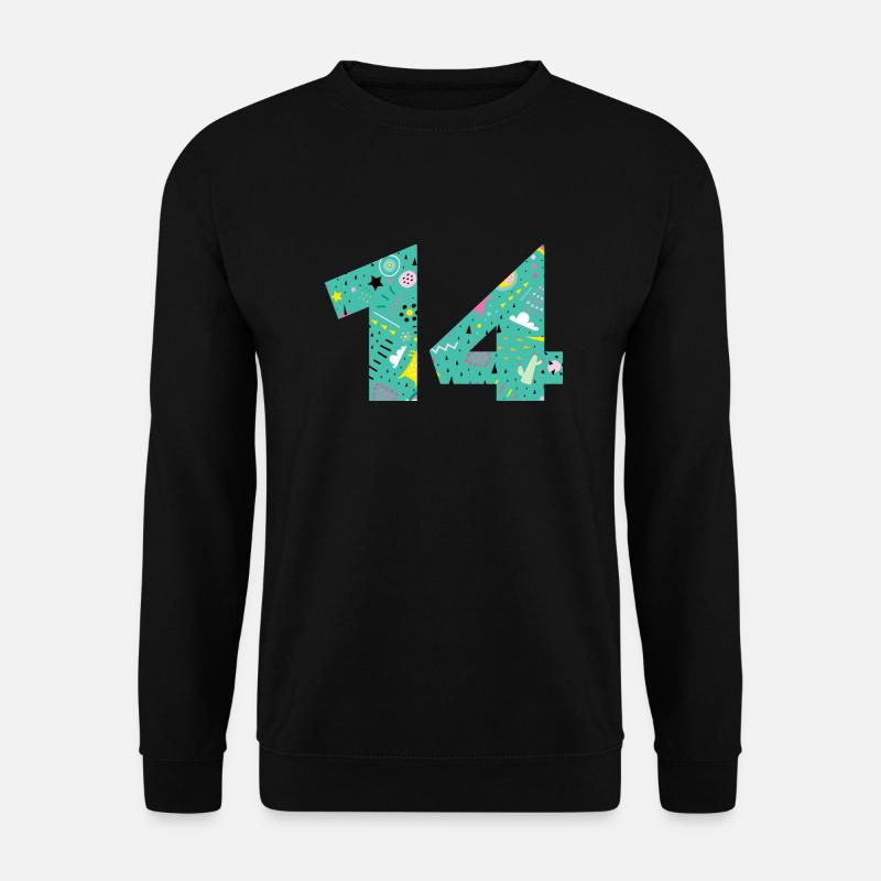 Personalisierte 14 Jubiläumsnummer - Unisex Pullover - Schwarz