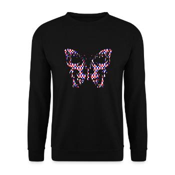 Tattoo Butterfly Nature Butterflies Cute Summer Cocoon - Unisex Sweatshirt - black - Front - Alina (178cm) & Michal (187cm)
