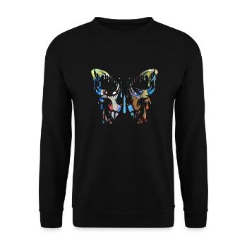 Tattoo Butterfly Nature Butterflies Cute Summer Cocoon - Unisex Sweatshirt - black - Front - Alina (178cm) & Michal (187cm)