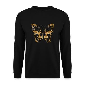 Tattoo Butterfly Nature Butterflies Cute Summer Cocoon - Unisex Sweatshirt - black - Front - Alina (178cm) & Michal (187cm)