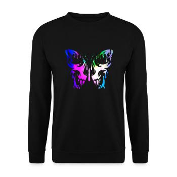Tattoo Butterfly Nature Butterflies Cute Summer Cocoon - Unisex Sweatshirt - black - Front - Alina (178cm) & Michal (187cm)
