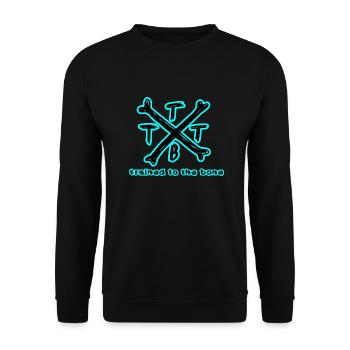 trained to the bone crossbones blau Bodybuilding - Unisex Pullover - Schwarz - Vorne - Alina (178cm) & Michal (187cm)