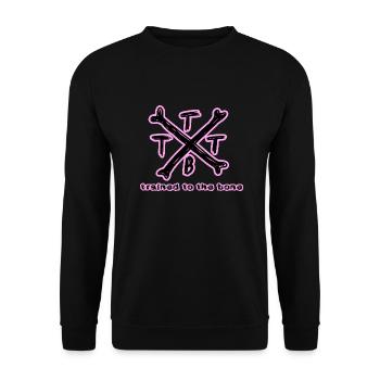 trained to the bone crossbones pink Bodybuilding - Unisex Sweatshirt - black - Front - Alina (178cm) & Michal (187cm)