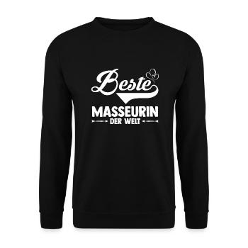 Physiotherapeutin Massage Masseurin - Unisex Pullover - Schwarz - Vorne - Alina (178cm) & Michal (187cm)
