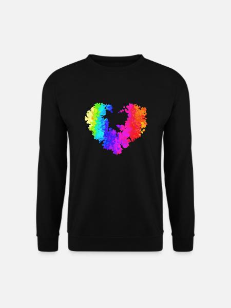 Blumenherz, bunt, farben, Graffiti,regenbogen - Unisex Pullover - Schwarz