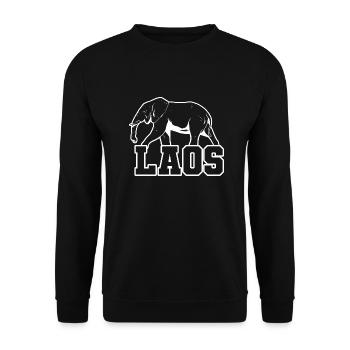 Laos Lao Drapeau Laotien éléphant Lao I cadeau - Sweat-shirt Unisexe - noir - Devant - Alina (178cm) & Michal (187cm)