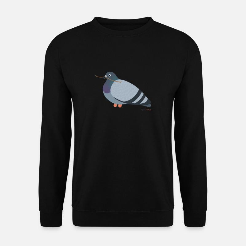 Taube mit einem Ast im Schnabel - Unisex Pullover - Schwarz