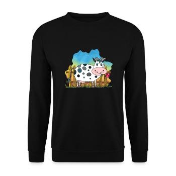 Cow - Unisex Sweatshirt - black - Front - Alina (178cm) & Michal (187cm)