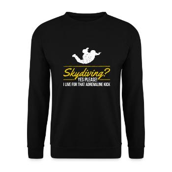 Conception de la fièvre de Sky Plunge. Cadeau d’adrénaline parfait - Sweat-shirt Unisexe - noir - Devant - Alina (178cm) & Michal (187cm)