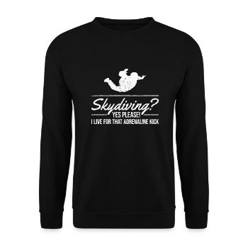 Conception de la fièvre de Sky Plunge. Cadeau d’adrénaline parfait - Sweat-shirt Unisexe - noir - Devant - Alina (178cm) & Michal (187cm)