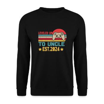 First Time Uncle leveled up to uncle Est 2024 - Sweat-shirt Unisexe - noir - Devant - Alina (178cm) & Michal (187cm)
