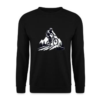 vététiste, vélo de montagne, sports de montagne, de plein air - Sweat-shirt Unisexe - noir - Devant - Alina (178cm) & Michal (187cm)