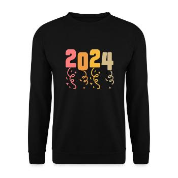 Feux d’artifice du Nouvel An Réveillon du Nouvel An 2024 - Sweat-shirt Unisexe - noir - Devant - Alina (178cm) & Michal (187cm)