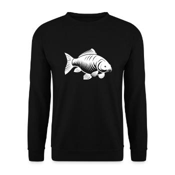 Karpfen transparent weiß - Unisex Pullover - Schwarz - Vorne - Alina (178cm) & Michal (187cm)