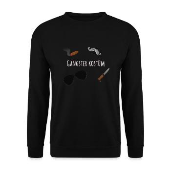 gangster costume,gangster, carnival, costume, - Unisex Sweatshirt - black - Front - Alina (178cm) & Michal (187cm)