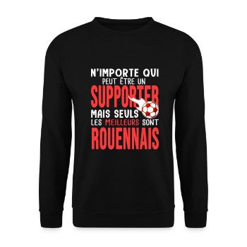Rouen foot supporter football rouennais - Sweat-shirt Unisexe - noir - Devant - Alina (178cm) & Michal (187cm)