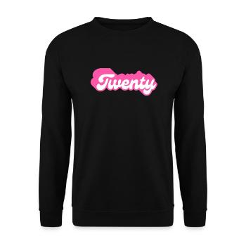 Zwanzigster Geburtstag - 20. Geburtstag retro pink - Unisex Pullover - Schwarz - Vorne - Alina (178cm) & Michal (187cm)