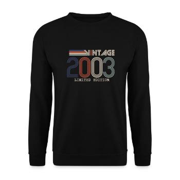 Jahrgang 2003 Jubiläumsgeschenk - Jahrgang 2003 - Unisex Pullover - Schwarz - Vorne - Alina (178cm) & Michal (187cm)