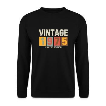 Vintage 1975 Limited Edition Classic birthday gift - Unisex Sweatshirt - black - Front - Alina (178cm) & Michal (187cm)