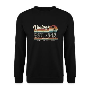 1942 né cadeau d’anniversaire vintage - Sweat-shirt Unisexe - noir - Devant - Alina (178cm) & Michal (187cm)