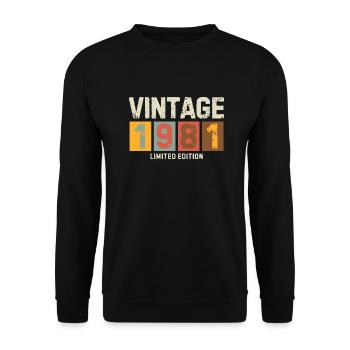 Vintage 1981 Limited Edition Classic original colo - Unisex Sweatshirt - black - Front - Alina (178cm) & Michal (187cm)
