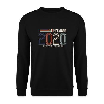 Jahrgang 2020 Jubiläumsgeschenk - Jahrgang 2020 - Unisex Pullover - Schwarz - Vorne - Alina (178cm) & Michal (187cm)