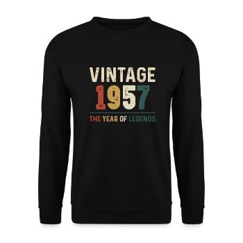 67 Years Old Vintage 1957 67th Birthday Gifts For - Unisex Sweatshirt - black - Front - Alina (178cm) & Michal (187cm)
