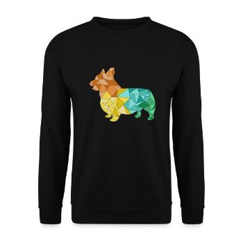 CORGI geometrisch bunt - Unisex Pullover - Schwarz - Vorne - Alina (178cm) & Michal (187cm)
