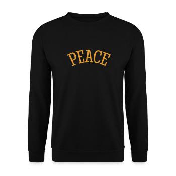Slogan Paix et Amour - Frieden - Sweat-shirt Unisexe - noir - Devant - Alina (178cm) & Michal (187cm)