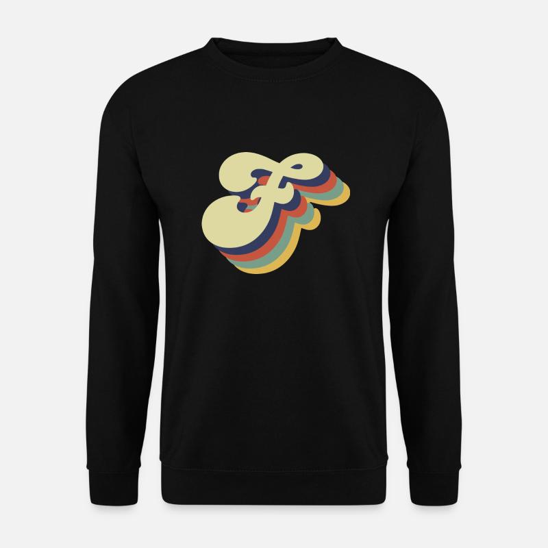 Retro-Buchstabe F - Unisex Pullover - Schwarz