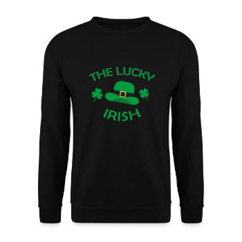 La Saint-Patrick irlandaise porte-bonheur - Sweat-shirt Unisexe - noir - Devant - Alina (178cm) & Michal (187cm)